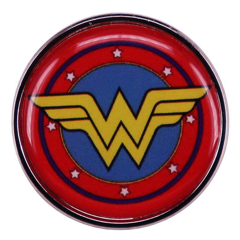 

Comics WonderxWoman Logo Enamel Pin Button Badge brooch funny hero, As picture