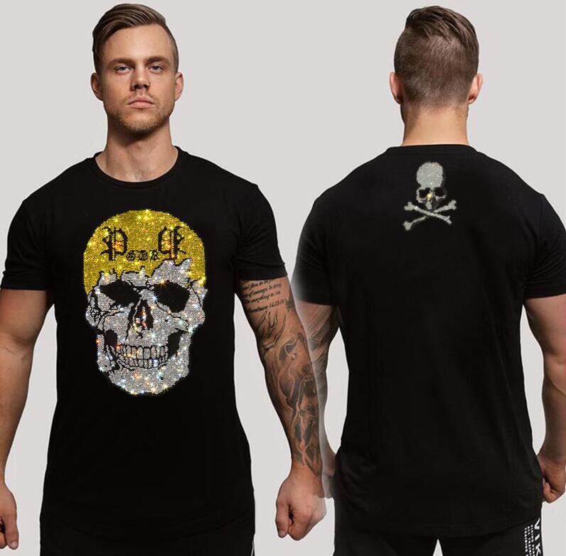 

Luxury design Rhinestone T shirt Brand Leisurely Pullover men's gifts, As shown