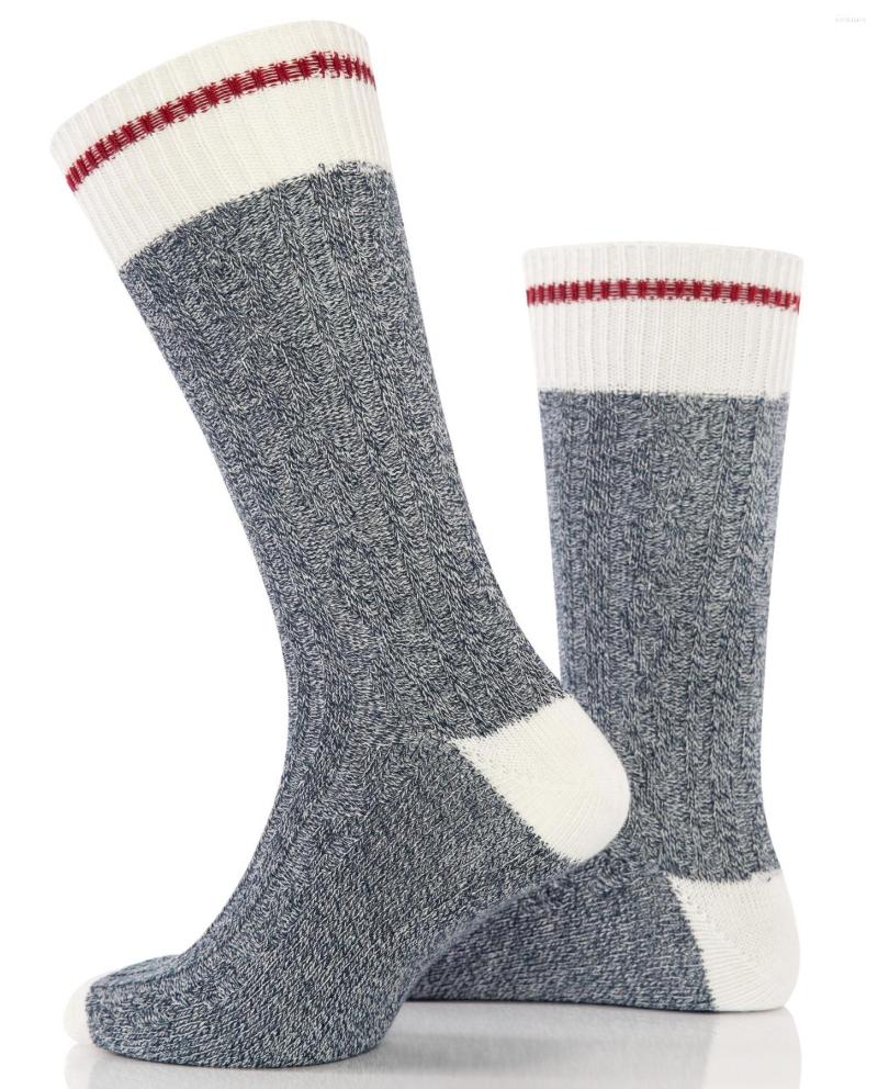 

Men's Socks Burgundy Line Pattern Anthracite Muline Winter, Blue