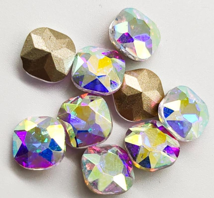 

Nail Art Decorations Pattern 100pcs/pack 8x8mm Sharp Bottom Fat Side Rhinestones Flatback Strass Shiny Glass Stones