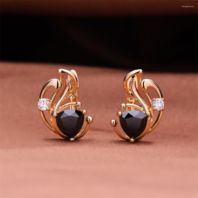 

Dangle Earrings Dckazz Heart-shaped Black Zircon Earring Fashion Beautiful Streamlined Hollow For Wife Birthday Jewelry Present