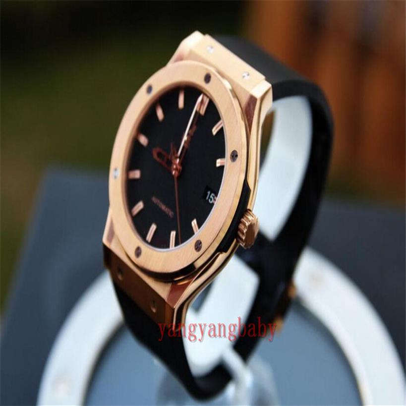 

New watch Classic Fusion Gold 511 1180 Black Dial Transparent Automatic Mens Watch Watches wristwatche no box2316