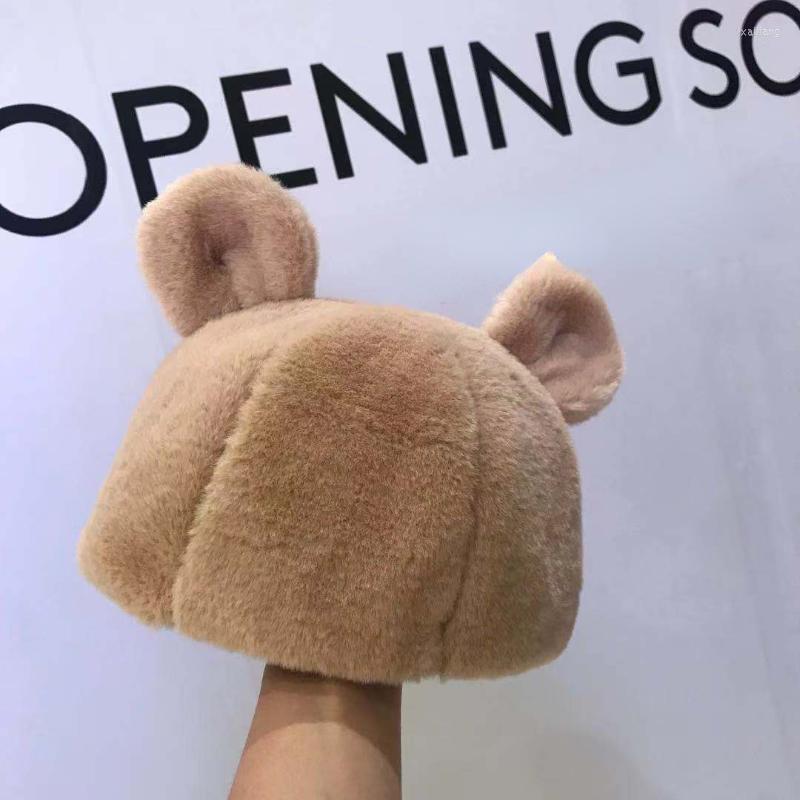 

Berets Japanese Beanie Sweet And Cute Bucket Hats Autumn Winter Ins Leopard Print Plush Fisherman Cap Warm Thick Basin Hat, Gray