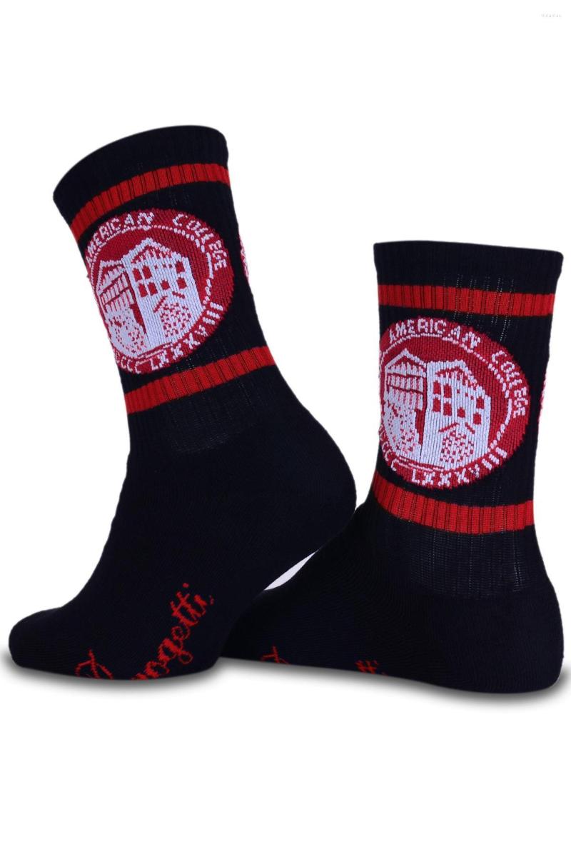 

Men's Socks TAC With Logo Black Color Red Stripe Sports, Multi