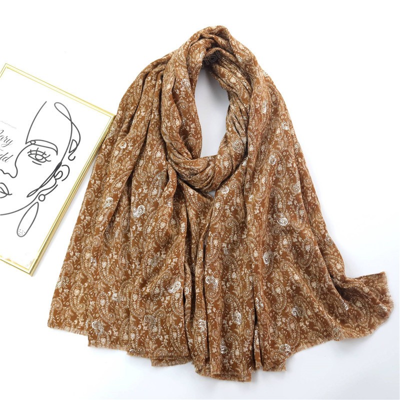 

Autumn Women Viscose Scarf Cashew Floral Fringe Cotton Hijab Shawls and Wraps Foulard Echarpe Bufanda Muslim Sjaal