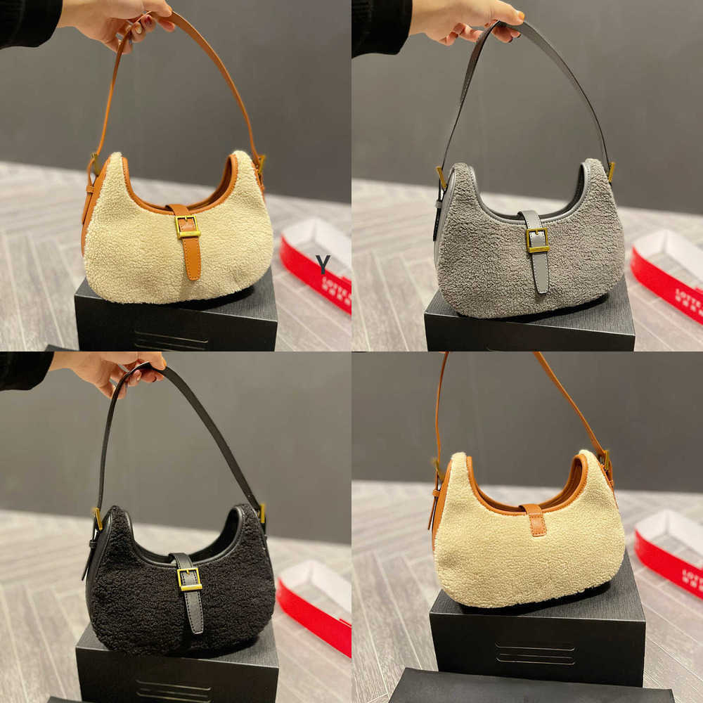 

New Evening Bags Totes sbag Loulou Lamb Wool Shoulder Handbag Winter Plush Tote Bag Designer Women Shopping Handle Crossbod Purse 220920, Ys-black