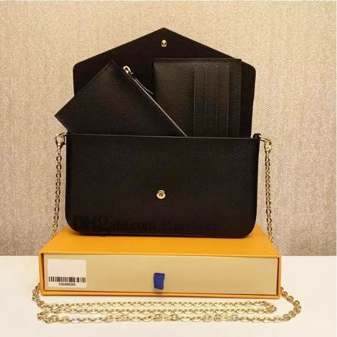 

5A Lady Clutch Crossbody Felicie Pochette M61276 Shoulder Bags Handbags Designer Bags Wallets 3 in 1 Ladies Flap Bag High Gold Chain
