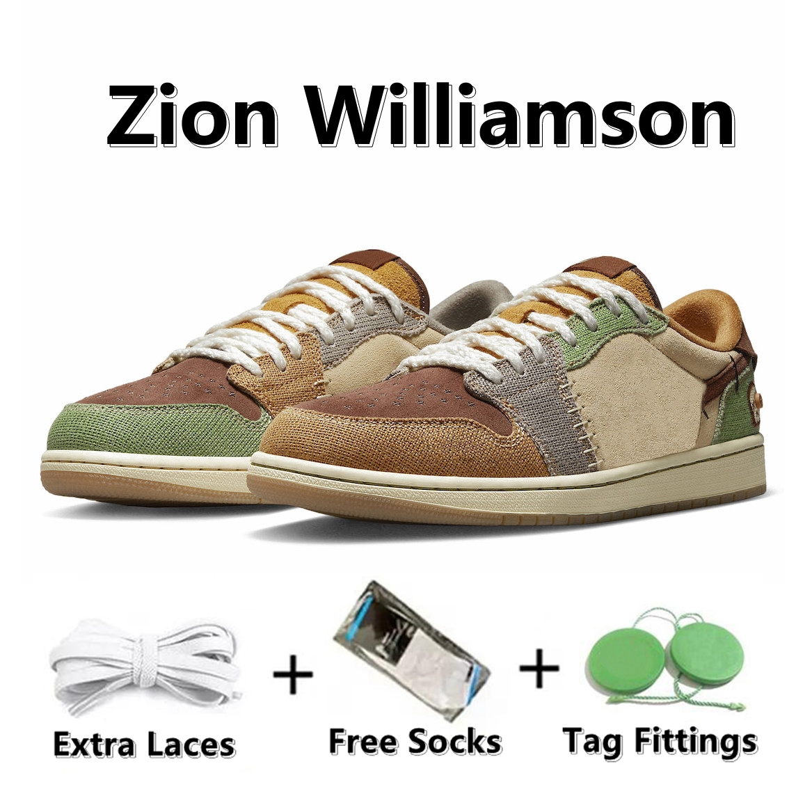 

Mens Womens Zion Williamson Basketball Shoes Jumpman 1 Low OG Voodoo Flax Muslin Fauna Brown Oil Green Sesame Moon Fossil DZ7292-200 Men Trainers Sports Sneakers 36-47, Color#1