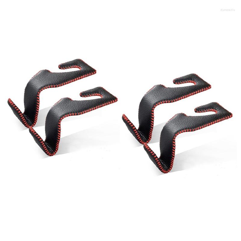 

Interior Decorations 4PCS Car Hook Back Seat Headrest Hanger Holder Microfiber Leather Multi-Functional For Bags Wallets Drinks Etc