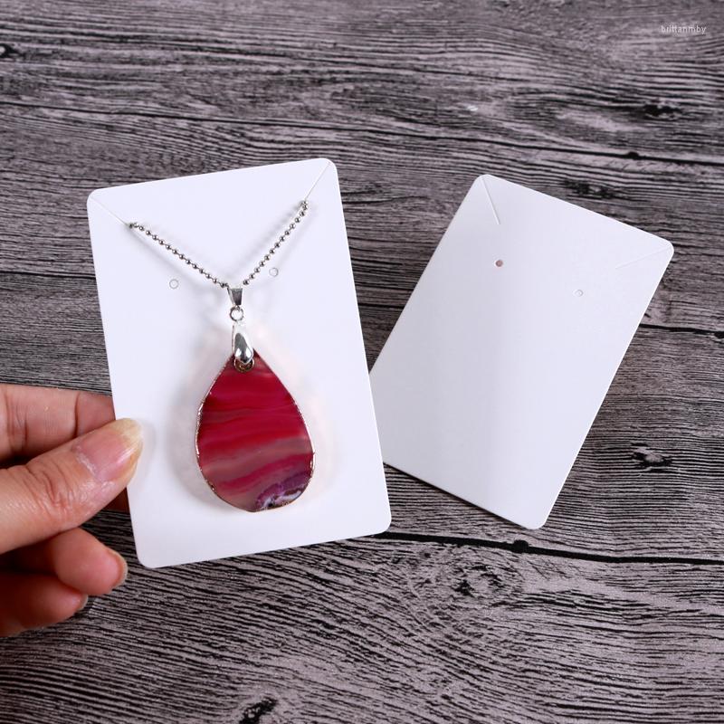 

Jewelry Pouches 6x9cm Necklaces Earring Card 100pcs Blank Kraft Cardboard Ear Studs Display Cards Hanging Customize Personalized Logo