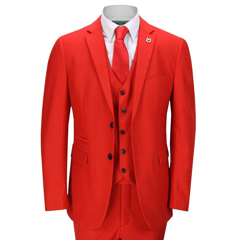 

Men's Suits Red Men Sets Tailored Notch Lapel Blazer Trousers Wedding Clothing Party Wear Costume Homme 3Pcs Jacket Pants Vest Outfit, Black