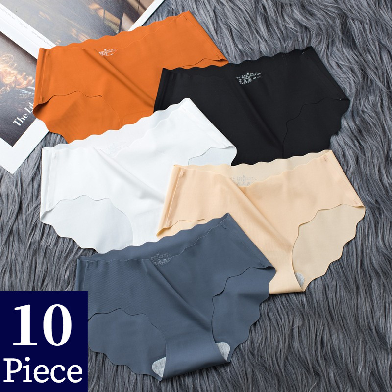 

Women's Panties TrowBridge 10PCS Seamless Women's Panties Sports Breathable Underwear Girls Comfortable Briefs Satin Lingerie Ruffles Underpants 221202, Set 17