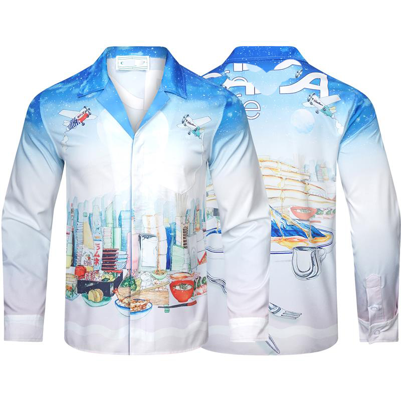 

Autumn/Winter 22 New Casa Digital Pattern Alphabet Print Long Sleeve Shirt Polo Men's and Women's Fashion Loose Pullover -XXXL #06, Customize