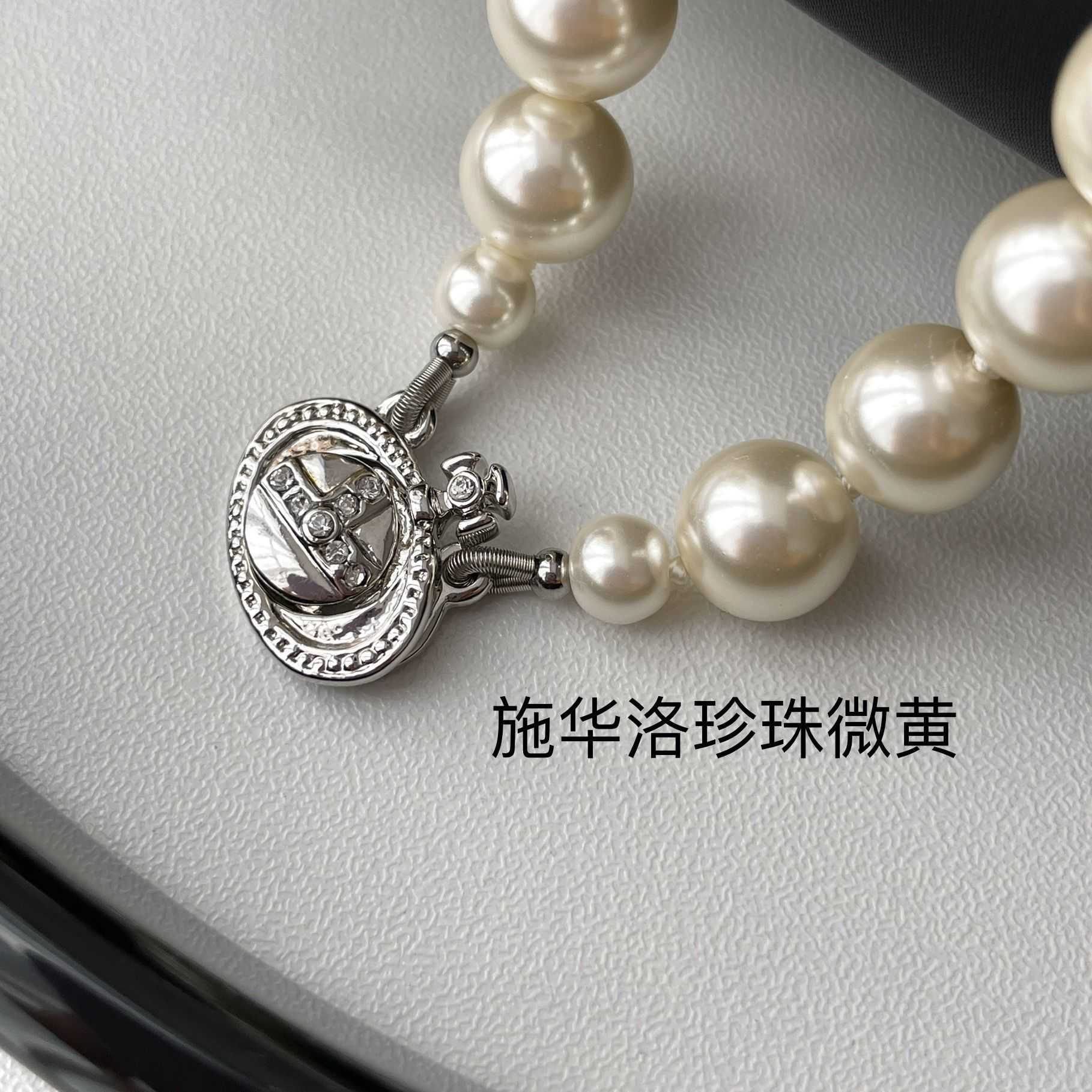 

Designer viviai pearl necklaces necklace Saturn light elegant punk godmother chain