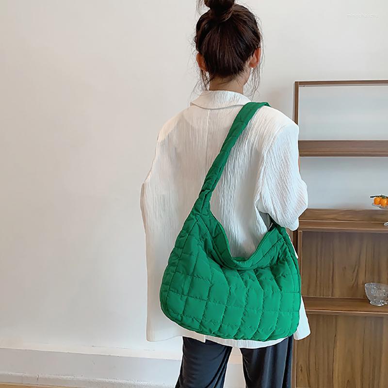 

Evening Bags Herald Fashion Space Nylon Paded Cotton Quilted Women Crossbody Shoulder Bag Soft Fluffy Green Shopper Handbag Winter 2022, Black
