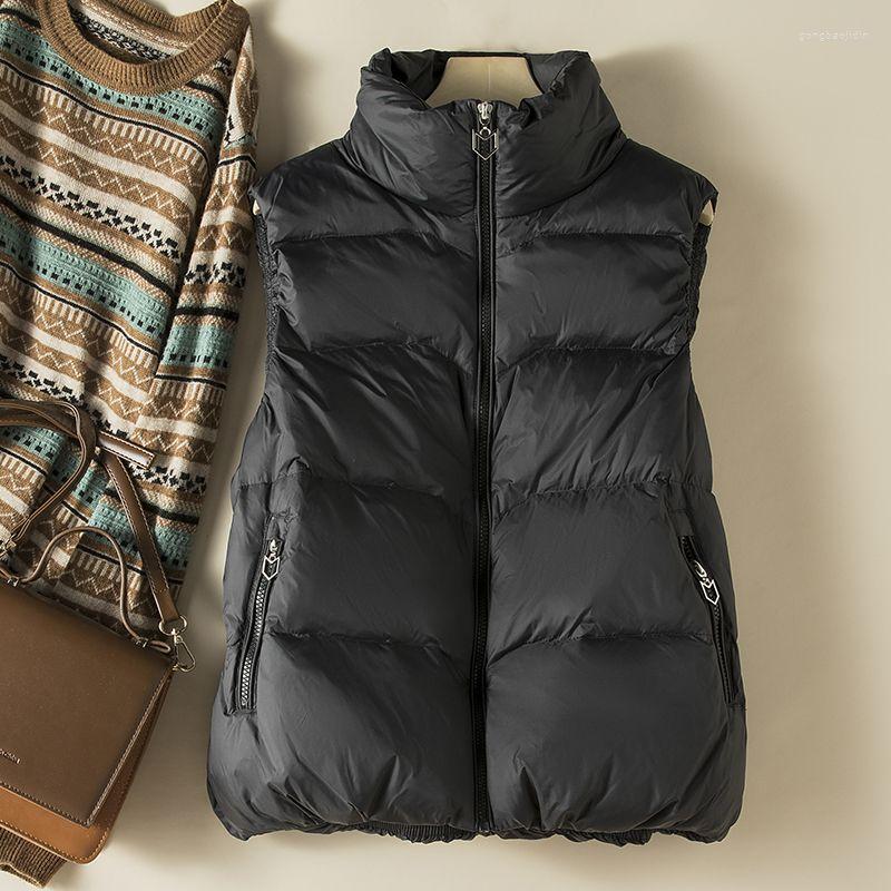 

Women's Vests 2022 Woman Jacket Vest Cotton Padded Women's Autumn And Winter Loose Sleeveless Chaleco Mujer Selling T68, Black