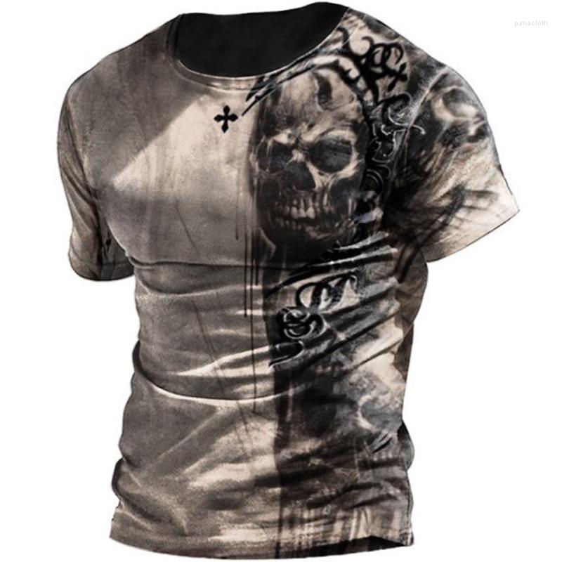 

Men's Tracksuits 2022 Vintage T-Shirt Men 3d Printed Skull Tee O-Neck Men's Skeletonr Short Sleeve Streetwear Oversized Tops, 1(1)