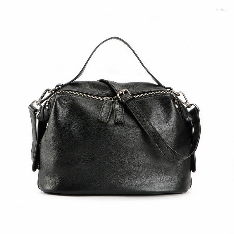 

Evening Bags Designer Handbags And Purses Real Leather Shoulder Bag Female Boston Classic Small Messenger Crossbody For Women Trend, Black