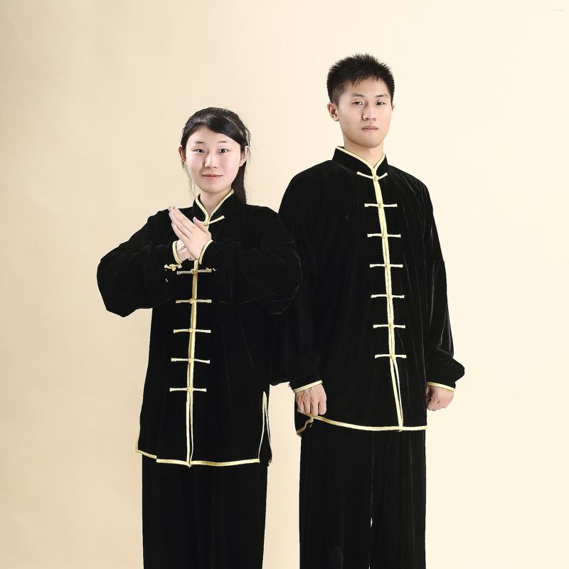 

Ethnic Clothing Women And Men Velour Tai Chi Suit Chinese Style Wushu Martial Arts Uniform Performance Jacket Pants Exercise