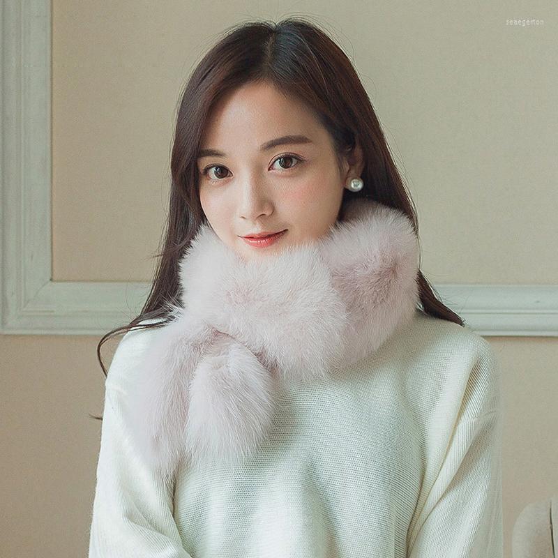 

Scarves SF779 Women Real Fur Scarf Winter Women's Collar