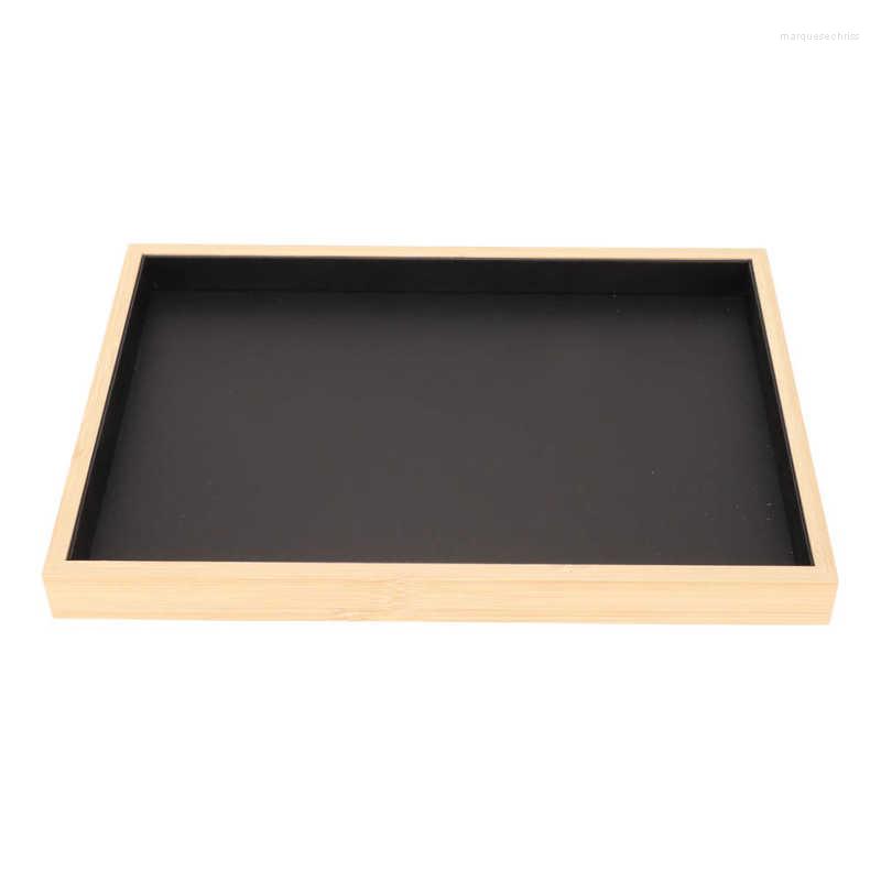 

Jewelry Pouches Flat Tray Protection Display Soft Leather Large Space Black For Bracelets Watches