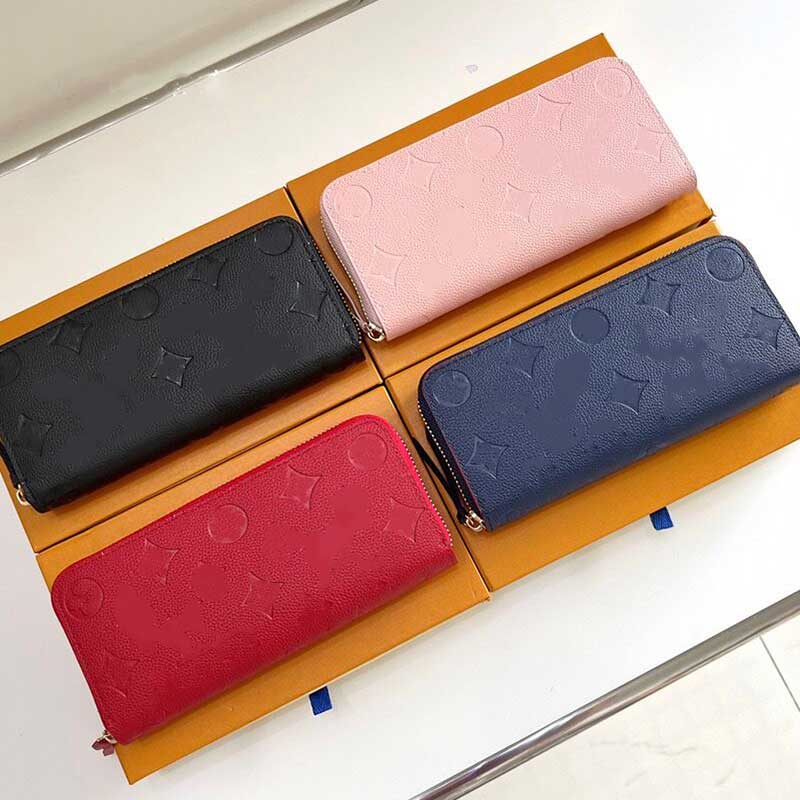 

Designers Wallets Purses shoulder bag Fashion Love You Long ZIPPY Wallet Handbag Monograms Classic Zipper Pocket Pallas Bag Zip Coin Purse12, Red embossed flower