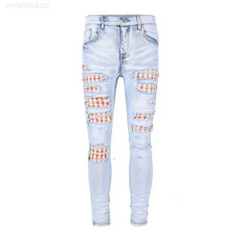 

Men's Jeans Clothing Jeans Men Women Panther Print Army Green Long Distrressed Cotton Rabbit Sticker Embroidery Slim Denim Straight Biker Skinny Pantstsev