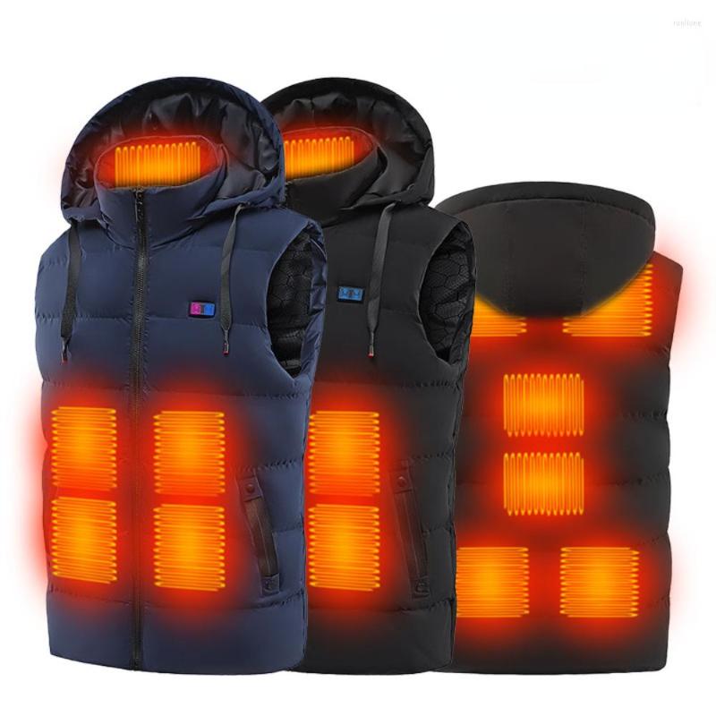 

Men's Tank Tops 11 Heated Vest Area Electric Jacket Graphene USB Camping, Black