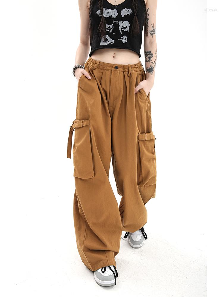 

Women' Pants Brown Cargo Women Baggy Trousers Y2k 2022 Winter Streetwear Fairycore Oversized Vintage Casual Loose Sweatpants, Light brown