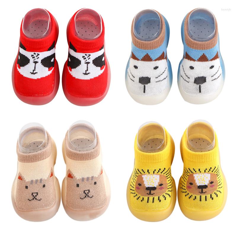 

First Walkers Unisex Baby Shoes Cute Animal Toddler Soft Sole Rubber Cartoon Anti-Slip Indoor Socks Outdoor Infant