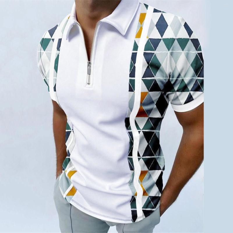 

Men's Casual Shirts Men's Shirt Summer Short Sleeve Zipper Poloshirts Male Lapel Pocket Plus Size Blouse Tops Ropa Hombre, White
