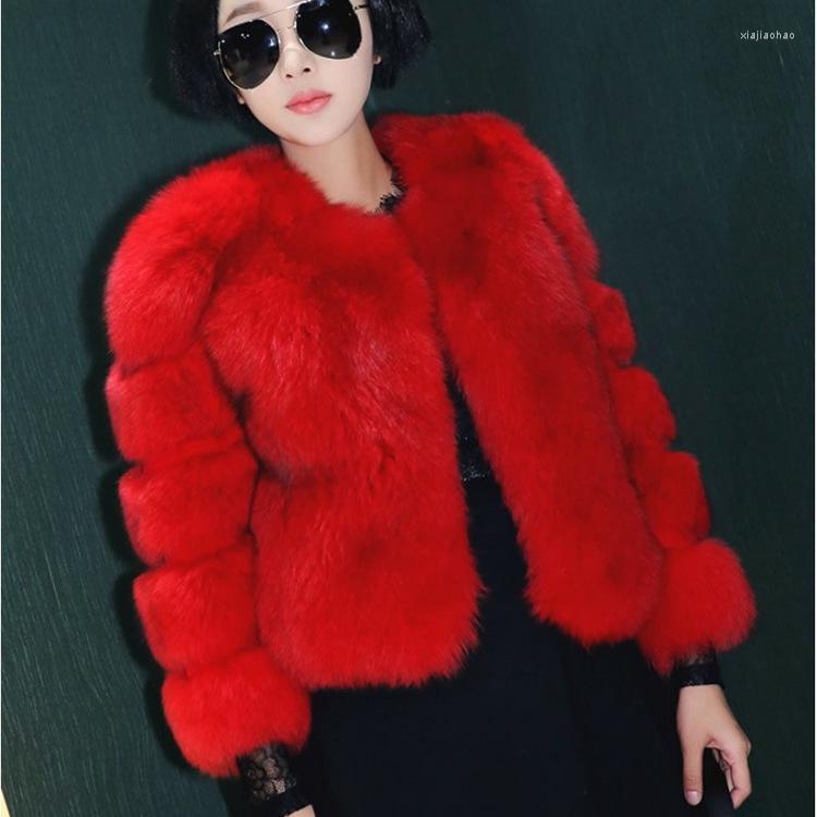 

Women' Fur Teddy Winter Coat Women Jacket Ladies Faux Female Clothes Korean Thick Warm Luxury Coats Hiver 7777244, Red