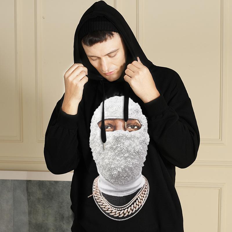 

Men's Hoodies & Sweatshirts Mens Womens Hooded Sweater Fashion Style Plus Velvet Printing Male Asian Size M-2XL, Black