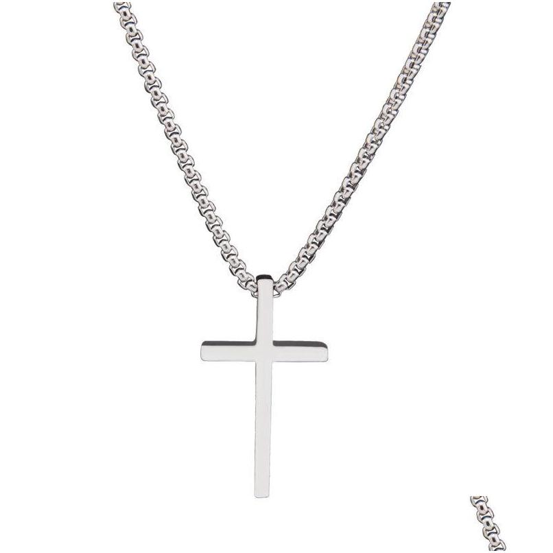 

Pendant Necklaces Fashion Jewelry Cross Necklace Titanium Steel Men Women Hiphop Choker Drop Delivery Necklaces Pendants Dh2Nx