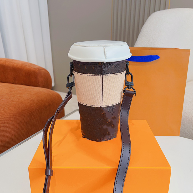 

New designer bag retro Feng Shui cup purse luxury fashion celebrity with the same coffee backpack middle bucket bag long shoulder strap, Red 9cm