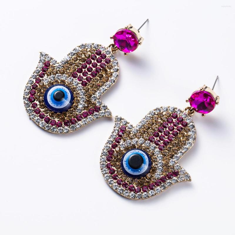 

Dangle Earrings 2022 Fashion Metal Rhinestone Eyes Geometric Exaggerated Shiny Party Ladies Accessories