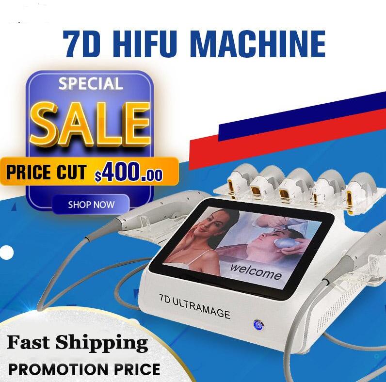 

Slimming 7D Hifu Machine Skin Tightening for Face And Body Anti Aging Machines with Two Handles Work at the same time with 7 cartriges