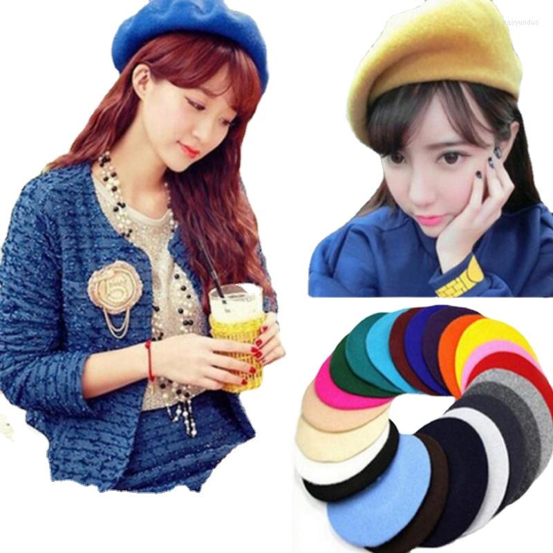 

Berets Autumn Winter Hat Wool Thick French Artist Beret Women Painter Girls Female Warm Cap Beanies Cute, 04