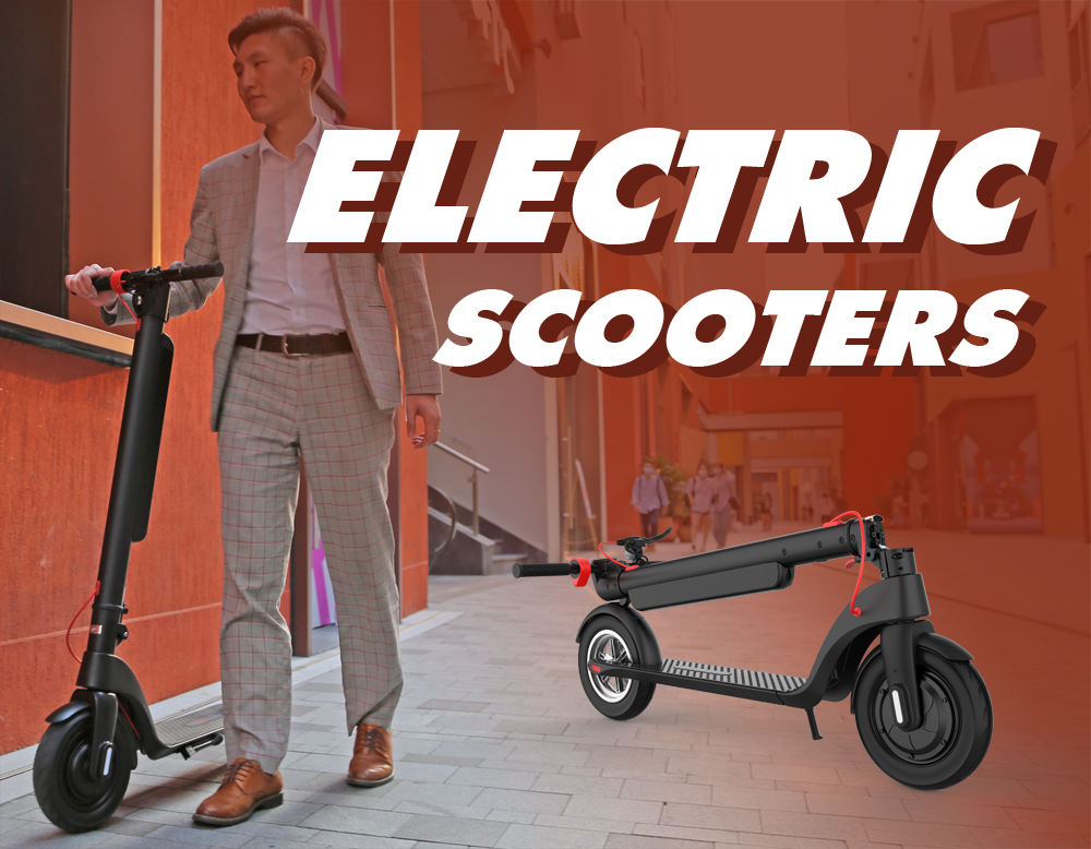 

Electric Bicycle X8 big battery capacity kick scooter for europe 10 inch air tire 45KM long distance adult, Black