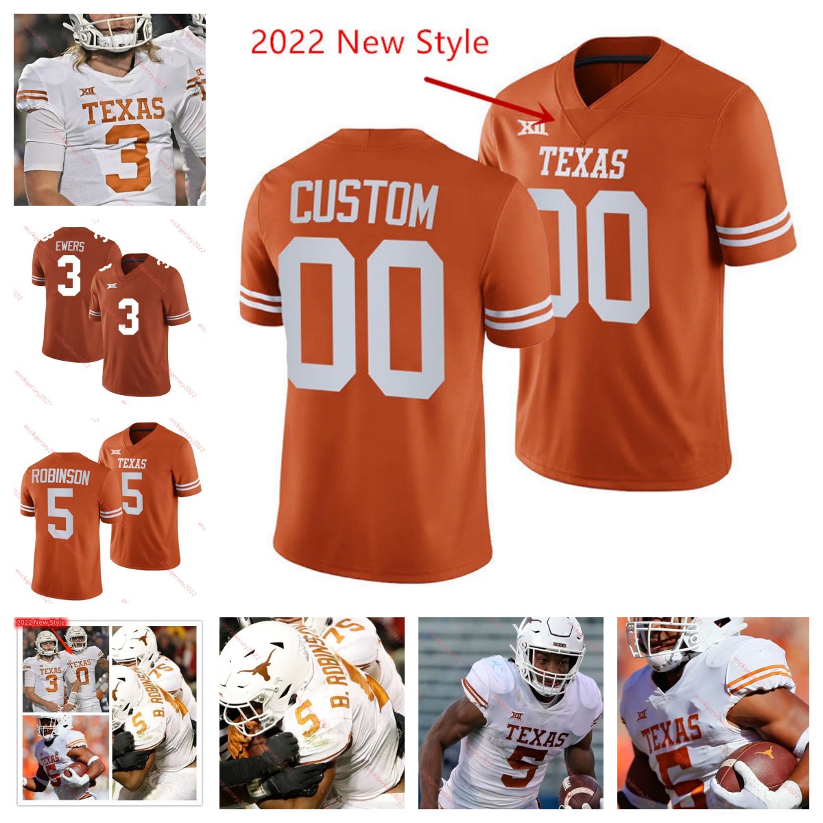 

Custom Stitched Texas Longhorns football jersey Bobby Layne Micharel Dickson Tonmy Nobis Brian Robison Phil Dawson Brian Orakpo Derrick Johnson Mens Texas jerseys, Orange