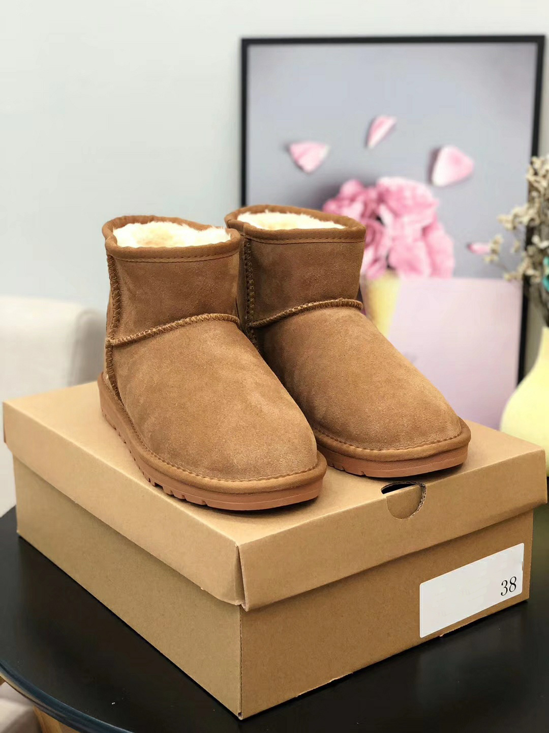 

Australian Ultra Mini platform Boot Snow Ankle Boots Real Leather Warm Women Men Shoes Winter Designer Booties Size35-44, Box