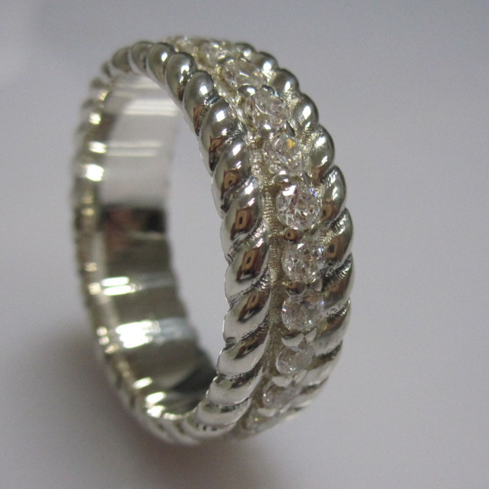 

925 Sterling Silver Pave White Diamonds Band Rings for Women Design Jewelry Men's Ring Father's Day Gifts Thanksgiving Gifts