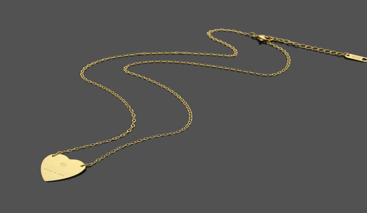 

Not Faded Stainless Steel Simple heart Pendant Necklaces Silver Rose Colors Gold Plated Classic Style Logo Printed Women Designer 4386262