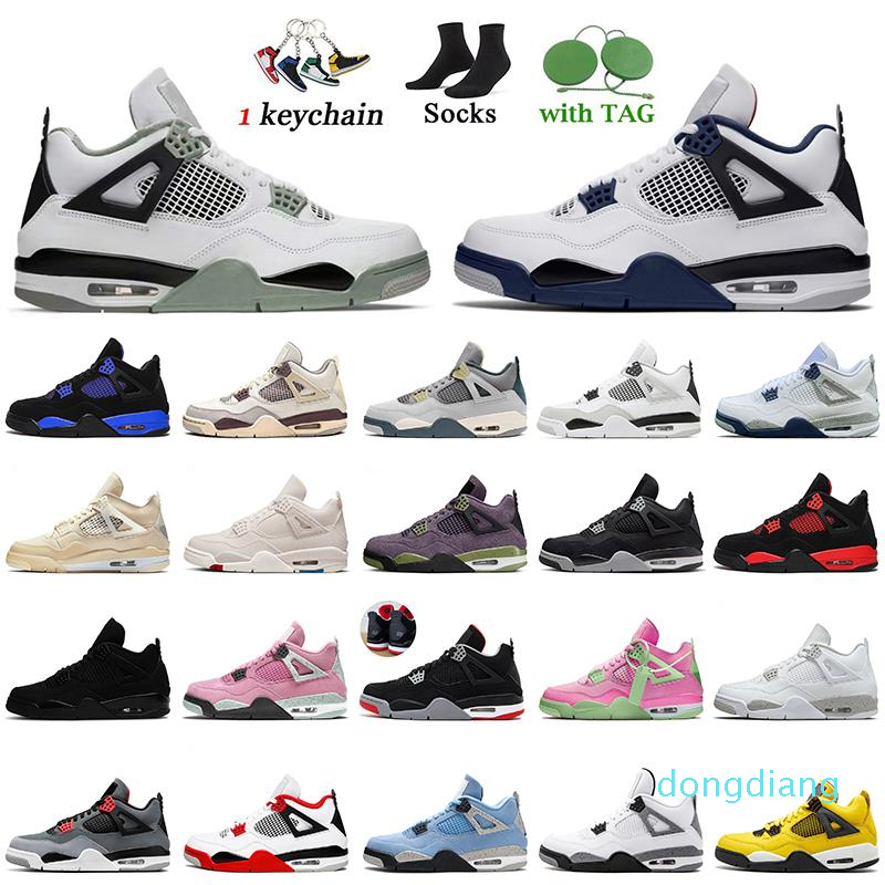 

Retro 2022 Seafoam 4s Basketball Shoes Fashion Jumpman 4 Midnight Navy Jorden4s Women Mens Trainers Craft Military Black Cat Canvas Sail, B55 black canvas 40-47