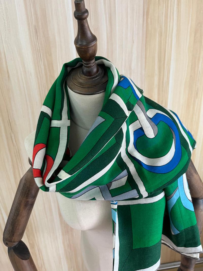 

Scarves 2022 Arrival Autumn Winter Green 140 Cm Animal Scarf 70% Cashmere 30% Silk Wrap For Women Lady Girl Gift