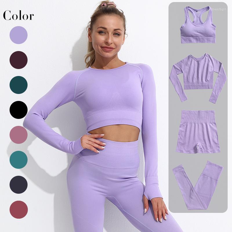 

Active Sets Women Yoga Set Workout Sportswear Gym Clothes Fitness Long Sleeve Crop Top High Waist Leggings Sports Suit Tracksuit, Bra pant khaki