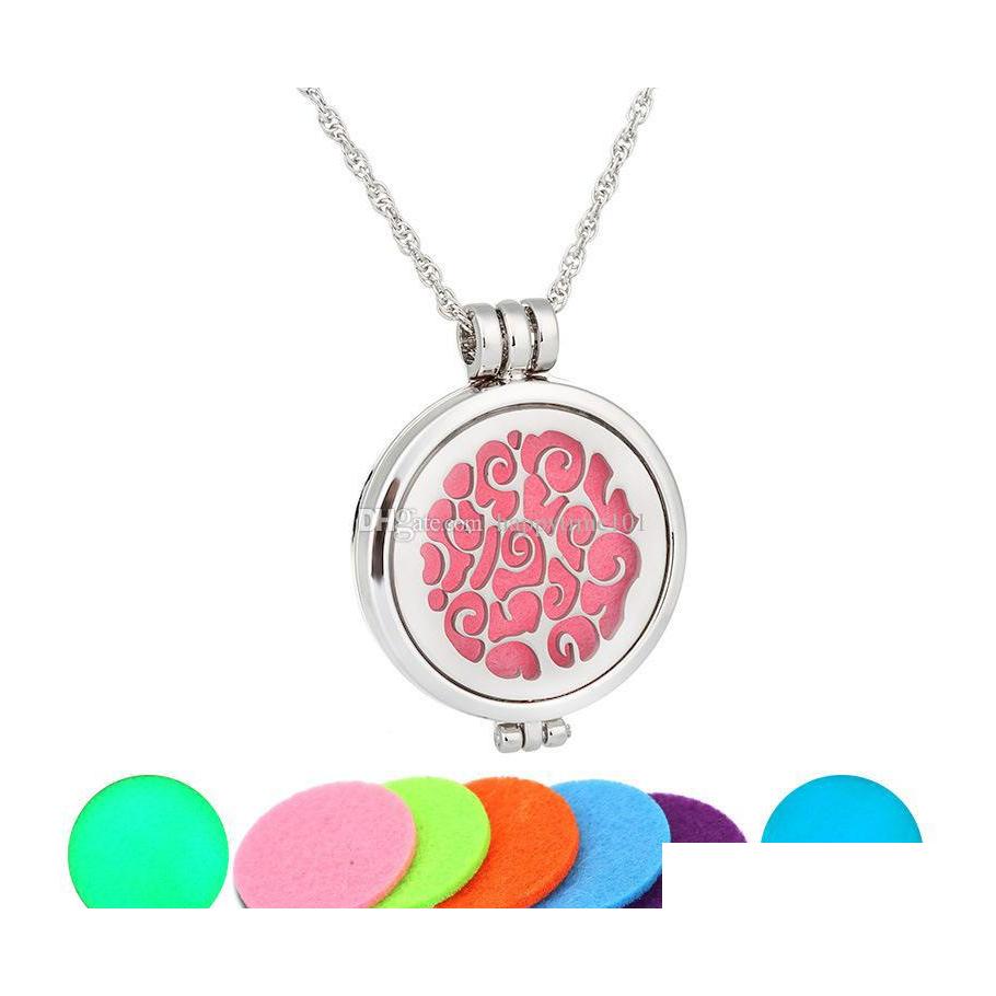

Pendant Necklaces Per Disffuser Luminous Necklaces Decorative Pattern Aromatherapy Locket Essential Oil Diffuser Cage Pendant Drop D Dhtzr
