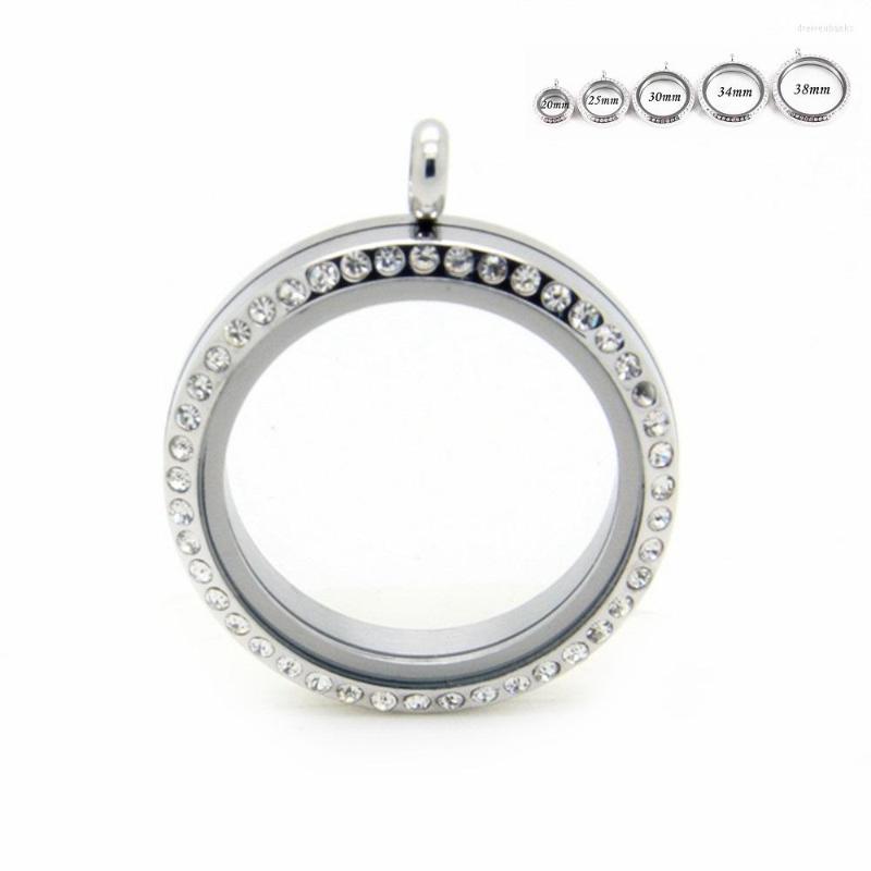 

Pendant Necklaces 10Pcs/lot 20mm 25mm 30mm 34mm 38mm Floating Lockets 316L Stainless Steel Screw Crystal Living Memory