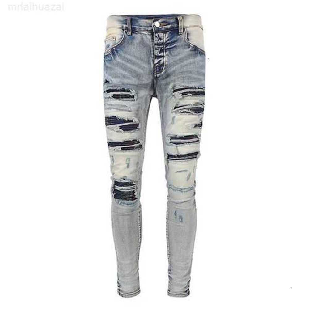 

Men's Jeans Clothing Jeans Men Women Panther Print Army Green Long Distrressed Cotton Rabbit Sticker Embroidery Slim Denim Straight Biker Skinny Pantspsyd