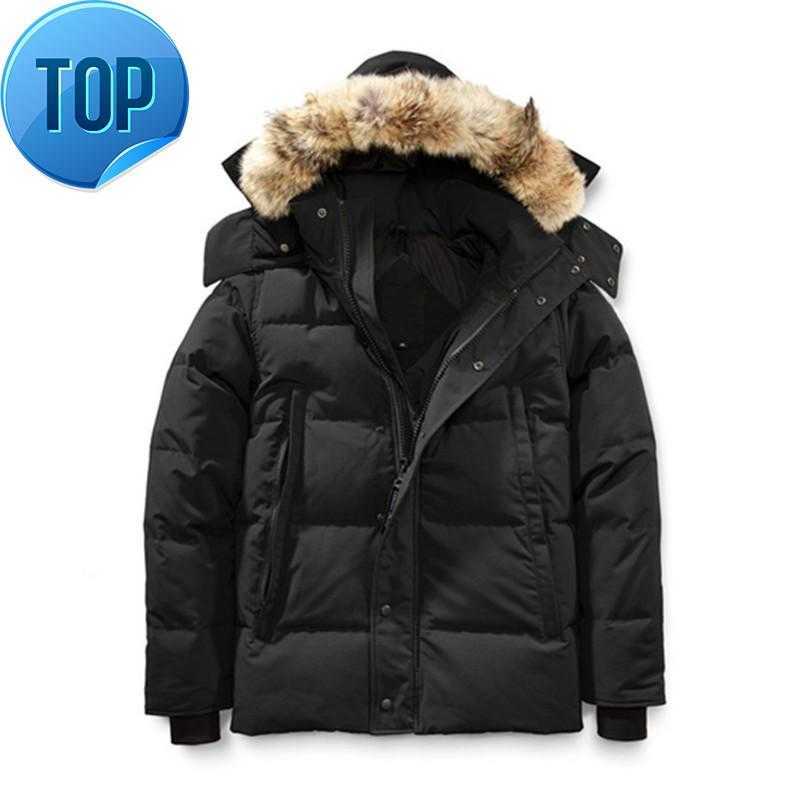 

2023 Parkas Winter Fourrure Down Parka Homme Jassen Chaquetas Outerwear Wolf Fur Hooded Fourrure Manteau Wyndham Canada Down Jacket Coat Hiver Doudoune, Men-1